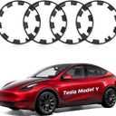 Model Y All-in-one Wheel Rim Protector for Tesla Model Y 20'' Uberturbine Wheel - Strips for Curb Rash Prevention - Set of 4 Rim Protector Easy to Install(Matte Black,20'')