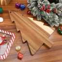 Christmas Tree Cutting Board for Kitchen - Christmas Cutting Board - Tree Shaped Holiday Decor Block Cheese Serving Tray for Cheese Fruit Bread Snack Dessert, 9.5 x 15 Inch