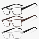 BLS Businessman Rectangular Reading Glasses - Professional Durable Readers - Blue-Light Blocking Lenses