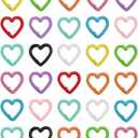 30 Pieces Heart Shape Carabiners, Color Bag Rings Carabiner with Painted Surface for Keychain, Backpack, DIY Craft Accessories
