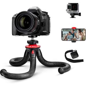 Fotopro Flexible Tripod with Remote for Phone, Waterproof and Anti-Crack Phone Tripod Stand Portable Travel Tripods for Live Streaming Vlogging Video (Black and Red)