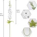 42'' Long Stem White Delphinium Artificial Flowers for Tall Vases 4PCS Fake Hollyhock Silk Flowers Realistic Larkspur Faux Flower for Home Wedding Table Decor Floral Arrangement (Pure White)