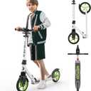 WAYPLUS KS1 Kick Scooter for Ages 6+,Kid, Teens & Adults. Max Load 240 LBS. Foldable, Lightweight, 8IN Big Wheels for Kids, Teen and Adults, 4 Adjustable Levels. Bearing ABEC9 FED Fitness
