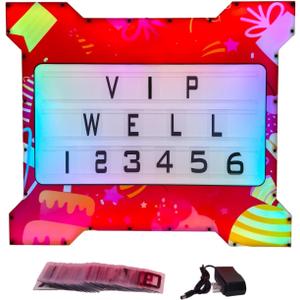 GLITCHCORE LED Bottle Service Sign - for Bottle Girl Sign Acrylic VIP Club Light Lightweight Handheld with Interchangeable Letters Numbers (4 Set Letters 2set Numbers) Suitable for bar Parties