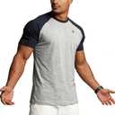 Casual Short Sleeve Crew Neck Classic Wicking Breathable Fitness Muscle Athletic T Shirts Men (Gray, XXXL)