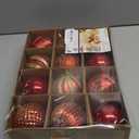 12PCS Red Gold Christmas Ball Ornaments, 3.15" Large Shatterproof Plastic Hand-Painted Glitter Xmas Tree Decorations (Red & Gold)