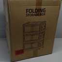 Sewing Online 40L Blue Stackable/Folding Plastic Storage Box with 5 Doors on Wheels - 3 Pack