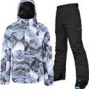 YEEFINE Men's Ski Suit Waterproof Snowsuit Winter Ski Jacket and Pants Set Outdoor Warm Snow Snowboard Suit (Medium, C4+black)