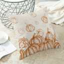 CXMEIFLY Fall Decor Pillow Covers 18x18 Inch Set of 2 Autumn Burnt Orange Pumpkin Print Throw Pillows for Couch Thanksgiving Harvest Indoor Outdoor Decorative Cushion Case for Sofa Bed Decorations