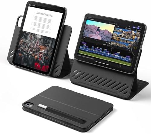 ESR for iPad Air 11 Inch Case M3/M2 (2025/2024), iPad Air 5th/4th Gen Case (2022/2020) 10.9 Inch, Removable Magnetic Cover, Adjustable Portrait/Landscape Stand, 9 Standing Angles, Durable Black : Electronics