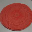 Floroom 15 Inch Round Braided Placemats Set of 6, Washable Heat Resistant Cotton Polyester Circle Place Mats for Kitchen Dining Table - Dark Red