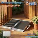 2FT Portable Wheelchair Ramp (Using 2-6''), 800LBS Capacity | Non-Slip Aluminum Ramps, Wheelchair Ramps for Home Steps, Stairs, Entry, Threshold, Doorways, Scooter, Ergonomic Handle