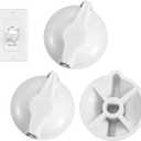 3 Pack Timer Switch Knob Replacement, Timer Knob Replacement Compatible with Intermatic, FD Series Spring Wound Timers for Wall Bathroom Fan Motor Heater Light Timers Switch, White
