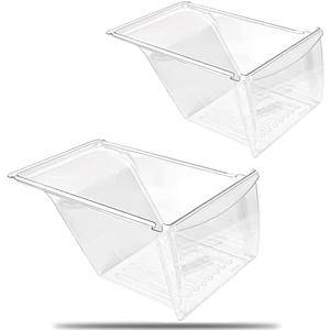 [2 PACK] UPGRADED 240337103 Crisper Bin Drawer Replacement for Frigidaire Kenmore Refrigerator Drawer Replacement, Fridge Drawer for Frigidaire Replacement Drawer Parts AP2115741, 240337100, 240337102