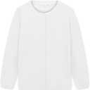 CUNYI Girl's Crewneck Lightweight Button-up Cardigan Cotton Knit Sweater Casual Cute Outerwear, White, 140