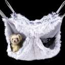 Ferret Rat Plush Hammock, Soft Bed Hammock Sugar Glide Cage Accessories for Rat Guinea Pig Chinchilla Squirrel Toy for Cage 13inch (Grey)