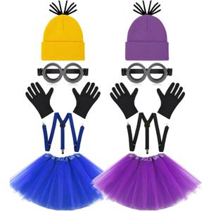 Halloween Costumes Accessories for Adults Women - Yellow & Purple Duo Halloween Costume Party Cosplay Set - Matching Costumes for Teen Girls Friends