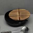 Suntuup Japanese Iron Pan, Uncoated Iron Pan, 11 Inch Suntuup japanese iron frying pan Non-Stick IronPan for Cooker Gas Stir Fry Pans with Lid Spatula Durable and Rust-Free (Wooden Lid, 11.02in)