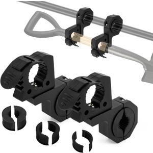 QuickRelease Rubber Clamps Mount Shovel Axe Holder Mount for 11/7'' to 13/7'' Diameter Tools with Roll Bar Clamp Mounts Bar Mounting Bracket for 1" 1.5" 1.75" Bull Bars Roof Racks Roll Cages