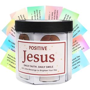 Bible Verse Jar, 100 Inspirational Scripture Cards, Christian Gifts for Women Men Mom Dad Friend Teacher, Birthday Gifts for Women, Christmas Stocking Stuffers