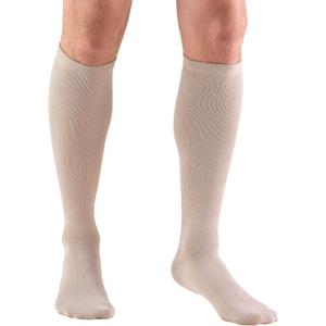 Truform Compression Socks, 8-15 mmHg, Men's Dress Socks, Knee High Over Calf Length, Tan, Medium