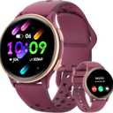 Smart Watches for Women, 1.27" Smart Watch with 400+ Watch Face, 70+ Sport Modes, 24/7 Heart Rate, Sleep Monitor, Answer/Make Calls, Waterproof Activity Fitness Tracker (WineRed)