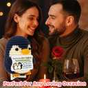 Love Romantic Gifts for Him Her Boyfriend Girlfriend, Crochet Penguin Anniversary Birthday Present for Women Men, Christmas Valentines Gift for Couples Wife Husband (Blue Love Penguin)