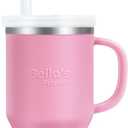 Bella's Friends Handy Mini Tumbler  Adorable 9oz Sippy Cup for Toddlers 1-3 years old, Flexible Straw, Stainless Interior & Silicone Body, LeakProof, Dishwasher Safe, Ideal for Travel or At Home (Peony)