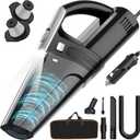 Car Vacuum, Portable Vacuum Cleaner with Powerful 7000PA Suction, DC 12V Power 16.4Ft Cord Wired Vacuum Cleaner, LED Light, Car Accessories for Men/Women (Black)