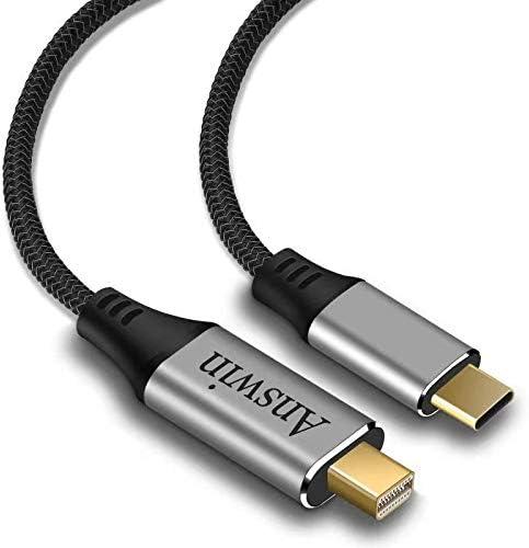 USB C to Mini DisplayPort, 6Ft 4K@60Hz Thunderbolt 3 to Mini Displayport Cable Compatible for iPhone 15/16/17 Series, M1-M4 MacBook Pro, Surface Book 2, Galaxy S21-S25, Steam Deck and Rog Ally