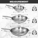EWFEN Tri-Ply Stainless Steel Frying Pans Set, 8/10/12 Cooking pans, PFOA&PTFE Free Skillet, Induction Cooking Pan, Dishwasher and Oven Safe, Fast & Even Heat, Heavy Duty and Detachable Handle