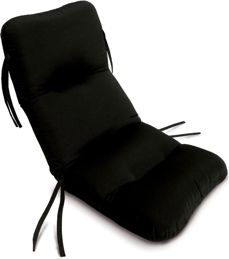 Comfort Classics 21W x 48L x 2H Hinge at 27" Sunbrella Outdoor Horizontal Quilt Chair Cushion in Raven Black Inc.