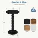 DUMOS Round Side Table, Modern Accent Living Room Stand with Solid Wood Leg, Small Drink Table for Bedroom, Corners and Office Black