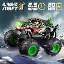 BEZGAR Monster Truck Toys - Remote Control Monster Truck with Light & Music, Dinosaur Toys for Kids, 1:20 Scale RC Truck with 360 Spins and Drifting, Remote Control Car for Boys 4-7