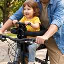 Zacro Kids Bike Seat Front Mounted with Handlebar & Guardrail, Child Bike Seat with Foot Pedals, Adjustable Toddler Bicycle Seats for Children 2–5 Years Compatible with All Adult MTB