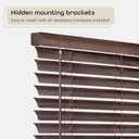 Cordless Room Darkening Venetian Blind - 32 Inch Width, 64 Inch Length, 2" Vinyl Slat Size - Mahogany - GII Luna Light Filtering Horizontal Mini Windows Blinds for Interior by Achim Home Decor