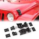 JeCar Aluminum Hood Latches for 2007-2018 Jeep Wrangler JK JKU 2018-2024 2025+ Jeep Wrangler JL JLU Gladiator JT Hood Latches Locking Kit