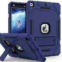 ZoneFoker Case for iPad 9th/8th/7th Generation 2021/2020/2019(10.2 inch), Heavy Duty Military Grade Shockproof Rugged Protective 10.2" Cover with Built-in Stand for iPad 9 8 7 Gen (NavyBlue+Black)