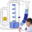 Incentive Spirometer, Breathing Exercise Device for Lungs, 5000ml Capacity for Deep Inhalation, Durable Medical-Grade PC Material | Airflow Indicator for Steady Inhalation Practice (Blue)