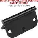 12 Pack Matte Black Door Hinges 3 1/2 Inch Interior Door Hinges 3.5 Inch Rounded 5/8” Radius Corners No-Squeak Sturdy Flat Iron Construction Standard Residential Hardware for Bedroom Home Indoor Doors