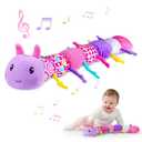Baby Infant Musical Stuffed Animal Soft Toy with Multi-Sensory Crinkle, Rattle & Textures,Baby Girl Toy Birthday Gift for 0 3 6 9 12 Months+,Caterpillar,Purple