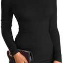 VICHYIE Women Mock Neck Ribbed Bodycon Dress Long Sleeve Mini Pencil Dresses, Size S