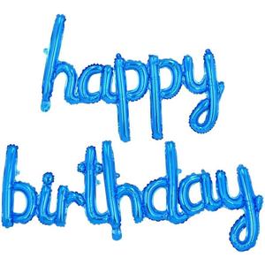 Happy Birthday Balloons 16 Inch Mylar Foil Letters Banner, Blue | Kids Adults Theme Party, Party Decorations Supplies