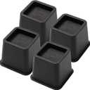 Bed Risers 3 Inch, Heavy Duty Square Furniture Frame Lift for Couch, Chair, Desk, Sofa and Bunk Bedpost, Set of 4