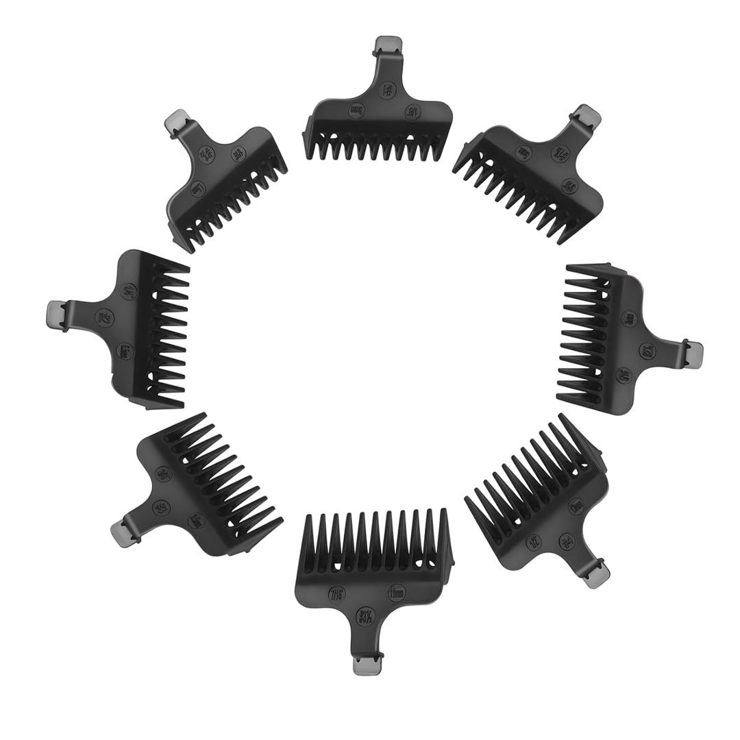 Beard Trimmer Guide Comb Set-Compatible with Wahl 40mm Detachable T-Blade Trimmer Models,8 Full Size Attachment Guards from (1/16" to 1/2")8 Pack
