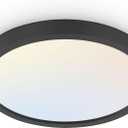 hykolity 18 Inch LED Round Flat Panel Light, Black, 32W, 3200lm, 3000K/4000K/5000K CCT Selectable, 120Beam Angle, Dimmable Edge-Lit Flush Mount Ceiling Light Fixture - ETL Listed