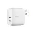 Belkin Dual USB C Charger Block 60W w/PPS Super Fast Charging - Samsung Galaxy S25, Apple iPhone 16, 16 Plus, iPad, Google Pixel, Nintendo Switch 2 - White