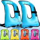 Meooeck 2 Pcs Snorkeling Vest for Adults Safety Inflatable Snorkel Vest for Swim Kayaking Swimming Diving Surfing, Load up to 220 Ibs (Classic)