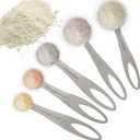 EHOMEA2Z 5-Piece Stainless Steel Measuring Spoon Set for Cooking and Baking, Heavy Duty, Fits in Spice Jars, Accurate for Dry and Liquid Ingredients