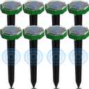 Mole Repellent Solar Powered Mole Deterrent Ultrasonic Yard Defender with Auto Adjust Frequency - Waterproof Solar Stakes for Moles, Voles & Gophers Control(8 Pack)